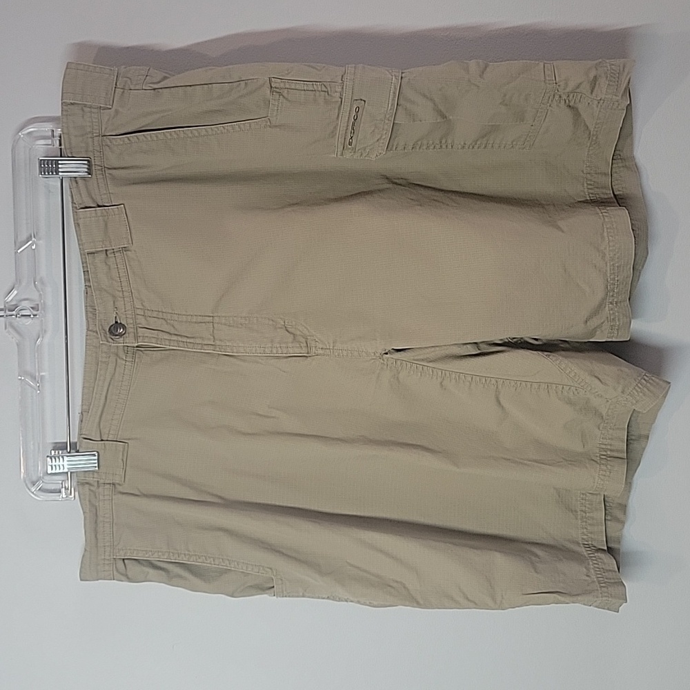 EXOFICCIO cargo khaki ripstop shorts mens 38